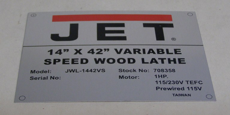 Jet Tool Part JWL1442-155 Label JWL1442-155
